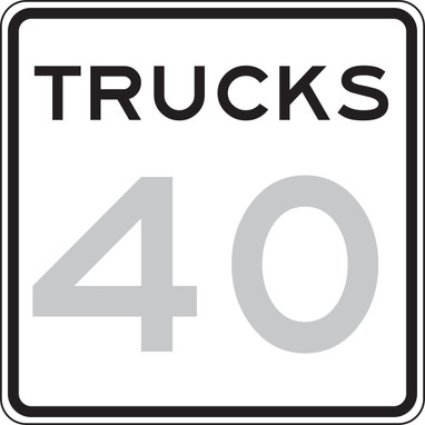 Speed Limit Sign: Trucks _ 45 MPH 24" x 24" High Intensity Prismatic 1/Each - FRR63645HP