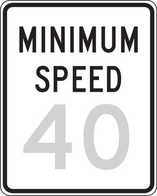 Speed Limit Sign: Minimum Speed _ 45 MPH 30" x 24" Engineer-Grade Prismatic 1/Each - FRR63845RA