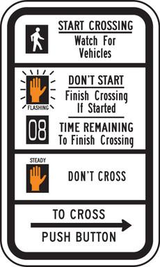 Bicycle & Pedestrian Sign: Educational Actuation (Countdown) 15" x 9" DG High Prism 1/Each - FRR720DP