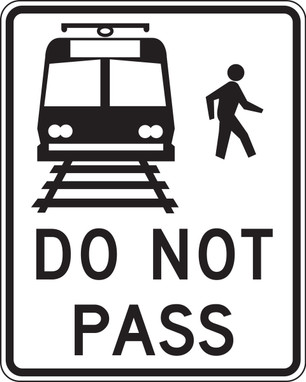 Rail Sign: Do Not Pass 30" x 24" High Intensity Prismatic 1/Each - FRR741HP