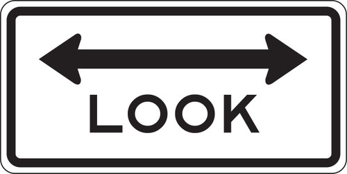 Rail Sign: Look 18" x 36" High Intensity Prismatic 1/Each - FRR747HP