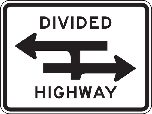 Lane Guidance Sign: Divided Highway (T-Intersection) 18" x 24" DG High Prism 1/Each - FRR762DP