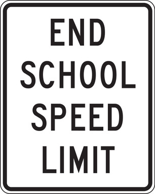 Speed Limit Sign: End School Speed Limit 30" x 24" Engineer-Grade Prismatic 1/Each - FRW222RA