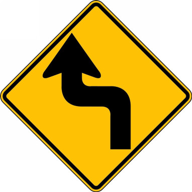 Direction Sign: Left Reverse Turn 30" x 30" DG High Prism 1/Each - FRW285DP