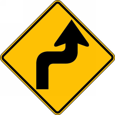 Direction Sign: Right Reverse Turn 24" x 24" High Intensity Prismatic 1/Each - FRW286HP