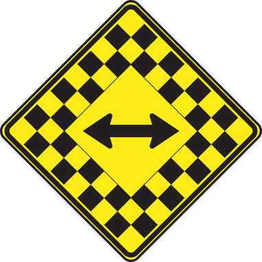 WARNING SIGN - DOUBLE ARROW 30" x 30" High Intensity Prismatic 1/Each - FRW306HP