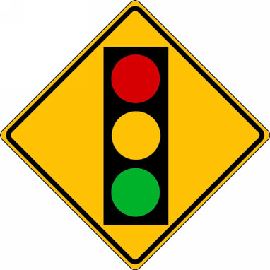Intersection Warning Sign: Signal Ahead (Symbol) 30" x 30" DG High Prism 1/Each - FRW328DP