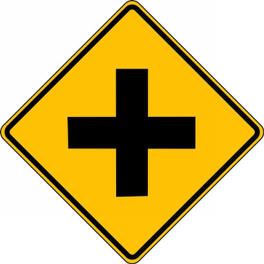 Intersection Warning Sign: Cross Road 24" x 24" Engineer-Grade Prismatic 1/Each - FRW401RA
