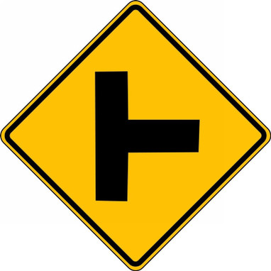 Intersection Warning Sign: Right Side Road 30" x 30" High Intensity Prismatic 1/Each - FRW406HP