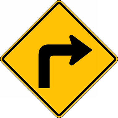 Direction Sign: Right Turn 30" x 30" DG High Prism 1/Each - FRW409DP