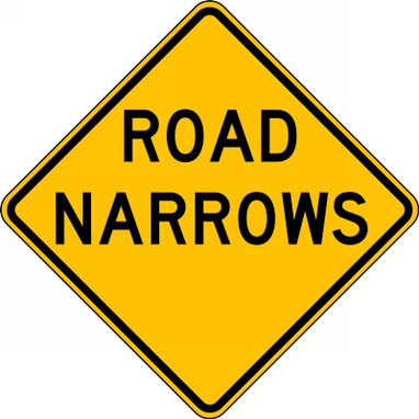 Lane Guidance Sign: Road Narrows 24" x 24" DG High Prism 1/Each - FRW434DP