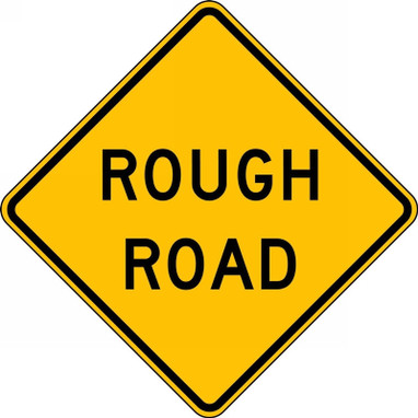 Surface & Driving Conditions Sign: Rough Road 24" x 24" DG High Prism 1/Each - FRW443DP