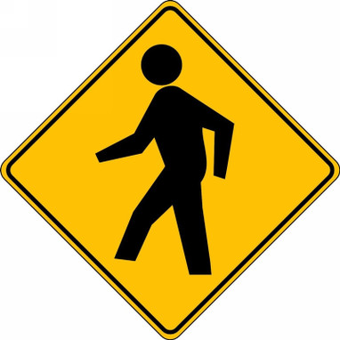 Crossing Sign: Pedestrian 30" x 30" High Intensity Prismatic - FRW527HP