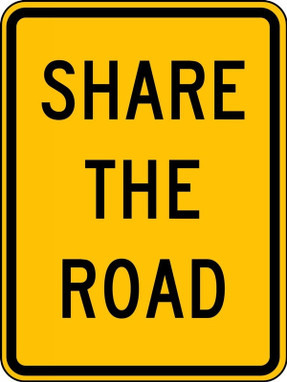 Bicycle & Pedestrian Sign: Share The Road 24" x 18" High Intensity Prismatic 1/Each - FRW533HP