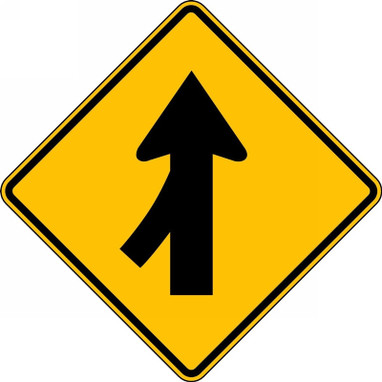 Lane Guidance Sign: Left Lane Merge 24" x 24" DG High Prism 1/Each - FRW640DP
