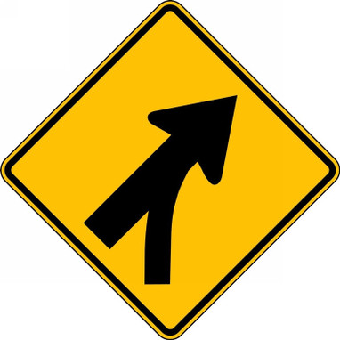 Lane Guidance Sign: Right Lane Entering Roadway Merge 24" x 24" High Intensity Prismatic 1/Each - FRW648HP