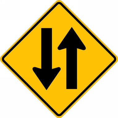 Lane Guidance Sign: Two-Way Traffic (Symbol) 30" x 30" High Intensity Prismatic 1/Each - FRW661HP