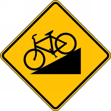 Bicycle & Pedestrian Sign: Hill 24" x 24" DG High Prism 1/Each - FRW677DP