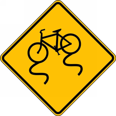 Bicycle & Pedestrian Sign: Bicycle Surface Condition Warning 24" x 24" Engineer-Grade Prismatic 1/Each - FRW689RA