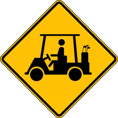 Crossing Sign: Golf Cart 30" x 30" DG High Prism 1/Each - FRW732DP