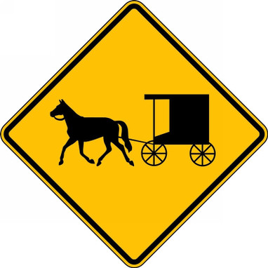 Crossing Sign: Horse-Drawn Vehicle 24" x 24" Engineer-Grade Prismatic - FRW734RA