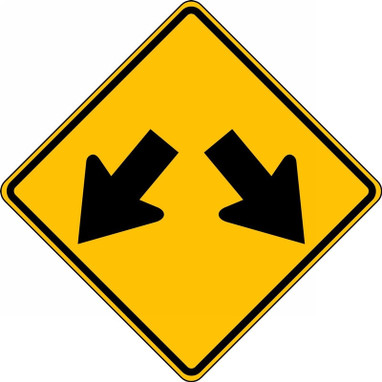 Lane Guidance Sign: Double Arrow 24" x 24" DG High Prism 1/Each - FRW736DP