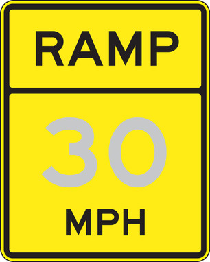 Speed Limit Sign: Ramp - _ MPH 30 MPH 30" x 24" DG High Prism 1/Each - FRW74030DP