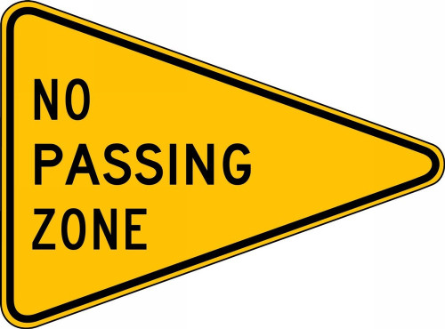 Traffic Pennant Sign: No Passing Zone 24" x 36" Engineer-Grade Prismatic 1/Each - FRW743RA