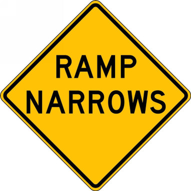 Lane Guidance Sign: Ramp Narrows 36" x 36" High Intensity Prismatic 1/Each - FRW774HP