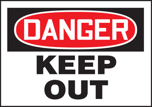 OSHA Danger Safety Label: Keep Out 3 1/2" x 5" Adhesive Vinyl 5/Pack - LADM015VSP