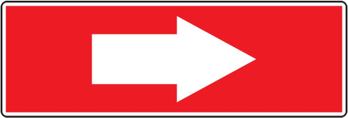 Safety Label: (White Arrow Red Background) 2" x 6" Adhesive Dura Vinyl 1/Each - LADM526XVE