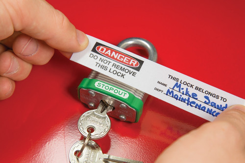 Padlock Overlaminate Label Do Not Remove This Lock 25/Pack - LAK127