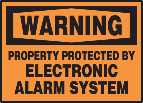 OSHA Warning Safety Label: Property Protected By Electronic Alarm System 3 1/2" x 5" Adhesive Vinyl 5/Pack - LASE305VSP