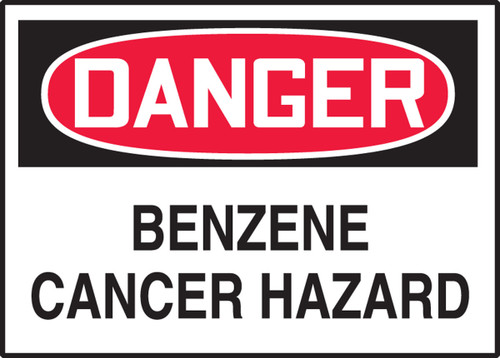 OSHA Danger Safety Label: Benzene - Cancer Hazard 3 1/2" x 5" Adhesive Vinyl 5/Pack - LCAW023VSP