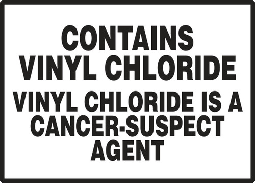 Safety Label: Contains Vinyl Chloride - Vinyl Chloride Is A Cancer-Suspect Agent 3 1/2" x 5" Adhesive Vinyl 5/Pack - LCAW533VSP