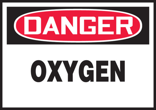 OSHA Danger Safety Label: Oxygen 3 1/2" x 5" Adhesive Dura Vinyl 1/Each - LCHL144XVE