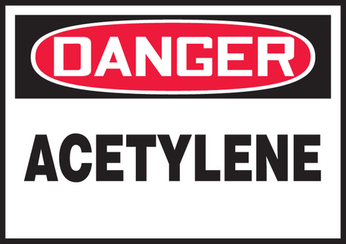 OSHA Danger Safety Label: Acetylene 3 1/2" x 5" Adhesive Dura Vinyl 1/Each - LCHL146XVE