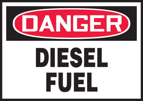 OSHA Danger Safety Label: Diesel Fuel 3 1/2" x 5" - LCHL151VSP