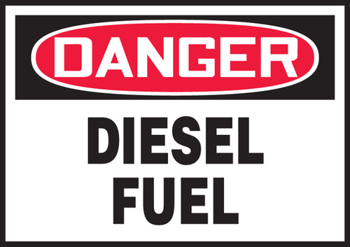 OSHA Danger Safety Label: Diesel Fuel 3 1/2" x 5" - LCHL151XVE