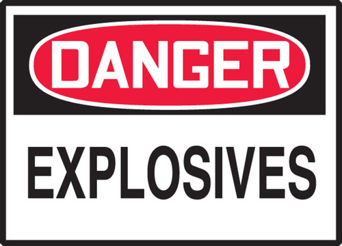 OSHA Danger Safety Label: Explosives 3 1/2" x 5" Adhesive Dura Vinyl 1/Each - LCHL154XVE