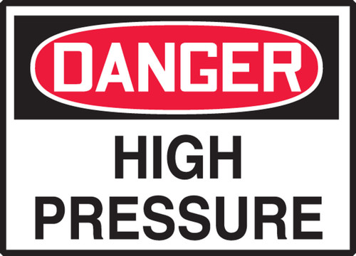 OSHA Danger Safety Label: High Pressure 3 1/2" x 5" Adhesive Vinyl 5/Pack - LCHL159VSP