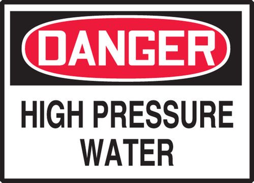OSHA Danger Safety Label: High Pressure Water 3 1/2" x 5" Adhesive Vinyl 5/Pack - LCHL160VSP