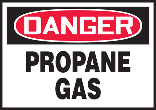 OSHA Danger Safety Label: Propane Gas 3 1/2" x 5" Adhesive Vinyl 5/Pack - LCHL161VSP