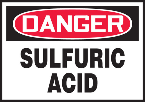 OSHA Danger Safety Label: Sulfuric Acid 3 1/2" x 5" Adhesive Vinyl 5/Pack - LCHL162VSP