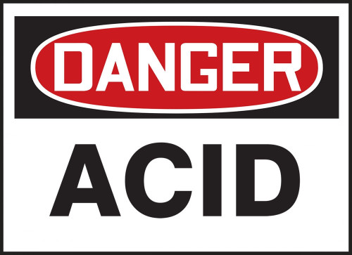 OSHA Danger Safety Label: Acid 3 1/2" x 5" Adhesive Vinyl 5/Pack - LCHL299VSP