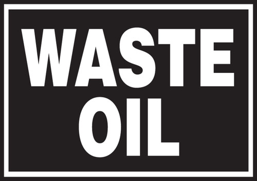 Safety Label: Waste Oil 3 1/2" x 5" Adhesive Vinyl 5/Pack - LCHL504VSP