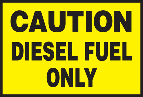 Safety Label: Caution - Diesel Fuel Only 2" x 3" Adhesive Dura-Vinyl - LCHL549