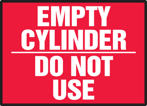 Chemical & Hazardous Material Label: Empty Cylinder - Do Not Use 3 1/2" x 5" Adhesive Vinyl 5/Pack - LCPG506VSP