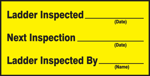 Safety Label: Ladder Inspected, Next Inspection, Ladder Inspected By 1 1/2" x 3" - LCRT507XVE