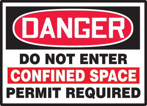 OSHA Danger Safety Label: Do Not Enter - Confined Space - Permit Required 3 1/2" x 5" - LCSP268XVE